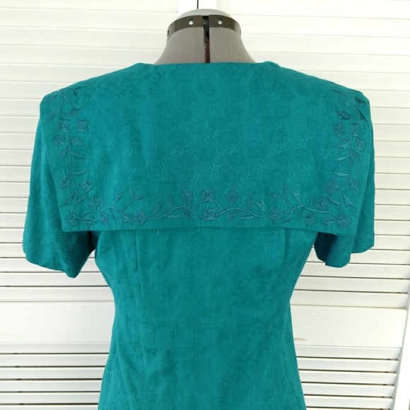 Vintage Karin Stevens button down maxi floral damask dress 8 - Picture 5 of 7